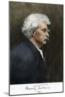 Portrait of Samuel Clemens, with His Mark Twain Autograph-null-Mounted Giclee Print