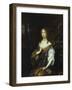 Portrait of Sara Nuyts (1645-1723), (Wife of Lambert Witsen), in an Orange, Blue and White Dress-Caspar Netscher-Framed Giclee Print