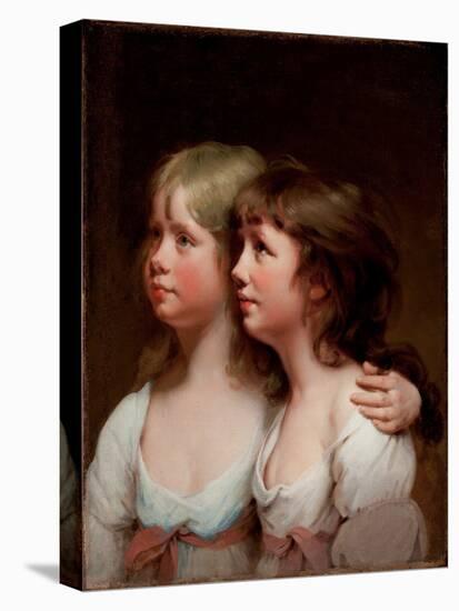 Portrait of Sarah and Ann Haden (Oil on Canvas)-Joseph Wright of Derby-Stretched Canvas