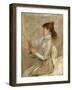 Portrait of Sarah Bernhardt, 1879 (Oil on Canvas)-Jules Bastien-Lepage-Framed Giclee Print