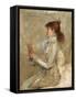 Portrait of Sarah Bernhardt, 1879 (Oil on Canvas)-Jules Bastien-Lepage-Framed Stretched Canvas