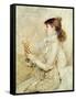 Portrait of Sarah Bernhardt-Jules Bastien-Lepage-Framed Stretched Canvas