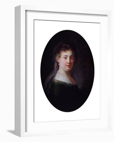 Portrait of Saskia Van Uylenburgh, 1633-Rembrandt van Rijn-Framed Giclee Print