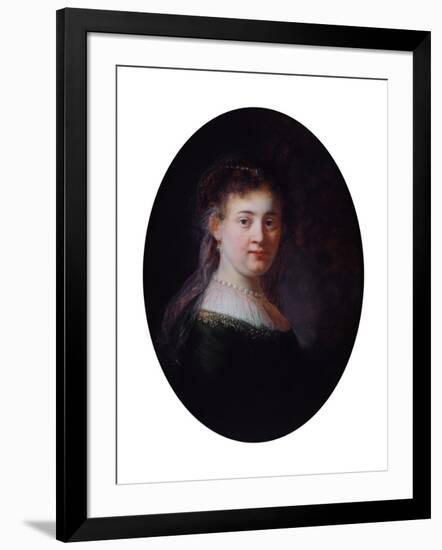 Portrait of Saskia Van Uylenburgh, 1633-Rembrandt van Rijn-Framed Giclee Print