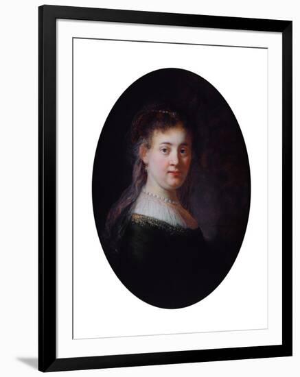 Portrait of Saskia Van Uylenburgh, 1633-Rembrandt van Rijn-Framed Giclee Print