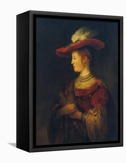 Portrait of Saskia Van Uylenburgh, the Artist's Wife, 1633/34-Rembrandt van Rijn-Framed Stretched Canvas