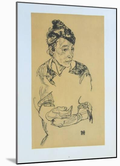 Portrait of Schiele's Mother-Egon Schiele-Mounted Collectable Print