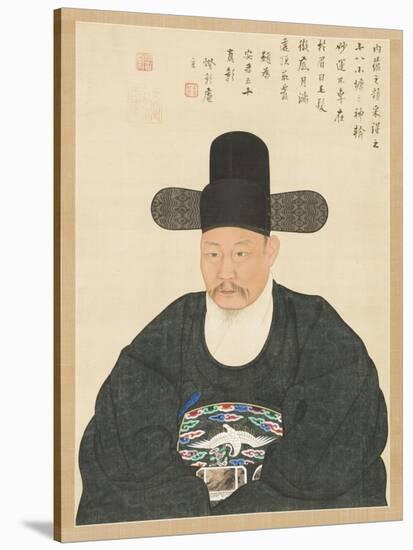 Portrait of Scholar-Official Ahn in His Fifties, 19th century-Yi Chae-gwan-Stretched Canvas