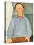 Portrait of Sculptor Oscar Miestchanioff, circa 1916-Amedeo Modigliani-Stretched Canvas