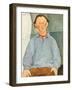 Portrait of Sculptor Oscar Miestchanioff, circa 1916-Amedeo Modigliani-Framed Giclee Print