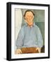 Portrait of Sculptor Oscar Miestchanioff, circa 1916-Amedeo Modigliani-Framed Giclee Print