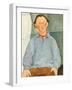 Portrait of Sculptor Oscar Miestchanioff, circa 1916-Amedeo Modigliani-Framed Giclee Print