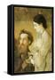 Portrait of Sculptor Reinhold Begas with His Wife, 1869-1870-Anton Romako-Framed Stretched Canvas