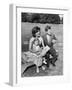 Portrait of Senator John F. Kennedy with Wife Jackie and Daughter Caroline Outside at Summer Home-Paul Schutzer-Framed Photographic Print