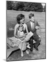 Portrait of Senator John F. Kennedy with Wife Jackie and Daughter Caroline Outside at Summer Home-Paul Schutzer-Mounted Photographic Print