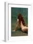 Portrait of Sensual Beautiful Redhead Girl with Long Curly Hair. Gorgeous Hair and Deep Green Eyes.-master1305-Framed Photographic Print