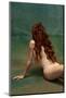 Portrait of Sensual Beautiful Redhead Girl with Long Curly Hair. Gorgeous Hair and Deep Green Eyes.-master1305-Mounted Photographic Print