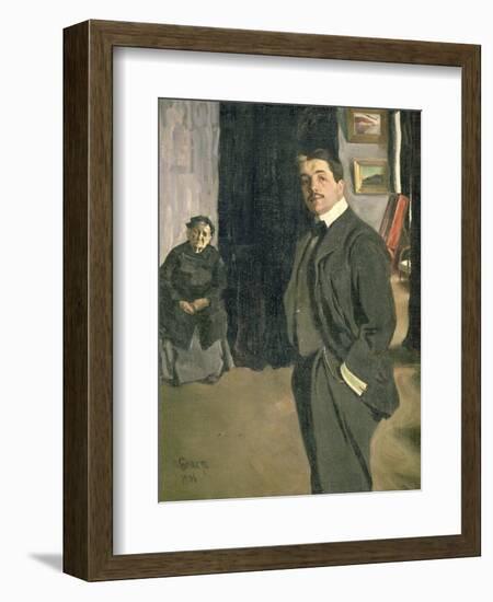 Portrait of Sergei Pavlovich Diaghilev with His Nurse, 1906-Leon Bakst-Framed Giclee Print