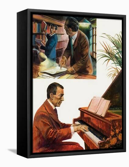 Portrait of Sergei Rachmaninov-Andrew Howat-Framed Stretched Canvas