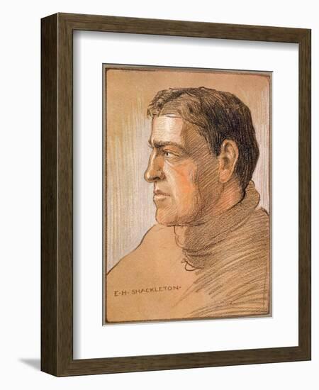 Portrait of Shackleton, from 'The Heart of the Antarctic' by Sir Ernest Shackleton (1874-1922)-George Marston-Framed Premium Giclee Print