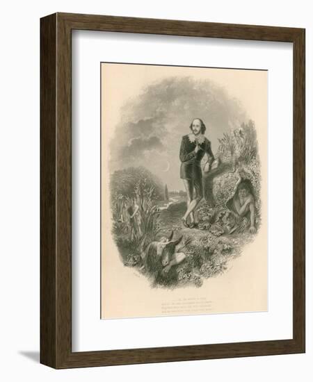 Portrait of Shakespeare, with Various of His Creations-Joseph Kenny Meadows-Framed Giclee Print