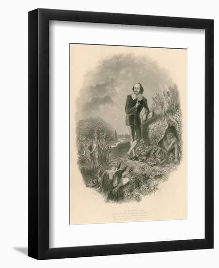 Portrait of Shakespeare, with Various of His Creations-Joseph Kenny Meadows-Framed Giclee Print