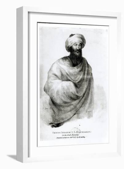 Portrait of Sheikh Ibrahim, or Johann Ludwig Burckhardt 1817-Henry Salt-Framed Giclee Print