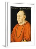 Portrait of Sigmunt Kingsfelt, Half-Length, Wearing a Red Costume-Lucas the Elder Cranach-Framed Giclee Print