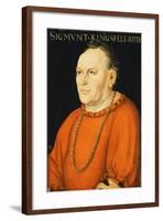 Portrait of Sigmunt Kingsfelt, Half-Length, Wearing a Red Costume-Lucas the Elder Cranach-Framed Giclee Print