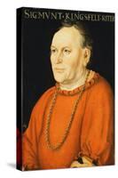 Portrait of Sigmunt Kingsfelt, Half-Length, Wearing a Red Costume-Lucas the Elder Cranach-Stretched Canvas