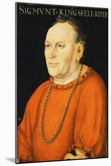 Portrait of Sigmunt Kingsfelt, Half-Length, Wearing a Red Costume-Lucas the Elder Cranach-Mounted Giclee Print