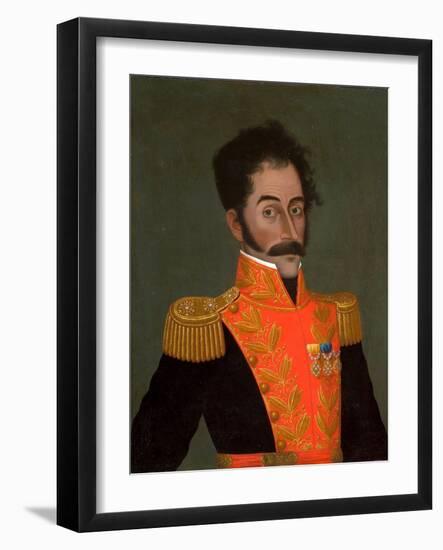 Portrait of Simón Bolívar, C. 1823-José Gil de Castro-Framed Giclee Print