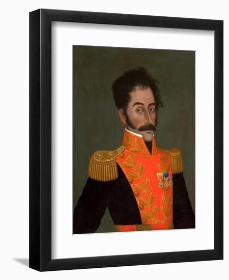 Portrait of Simón Bolívar, C. 1823-José Gil de Castro-Framed Premium Giclee Print