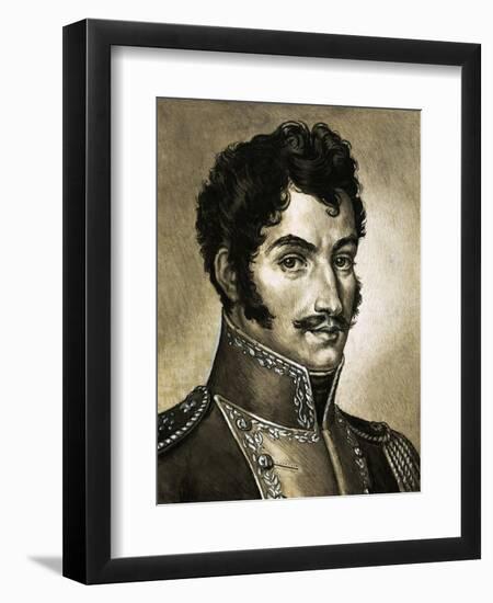 Portrait of Simon Bolivar-null-Framed Giclee Print