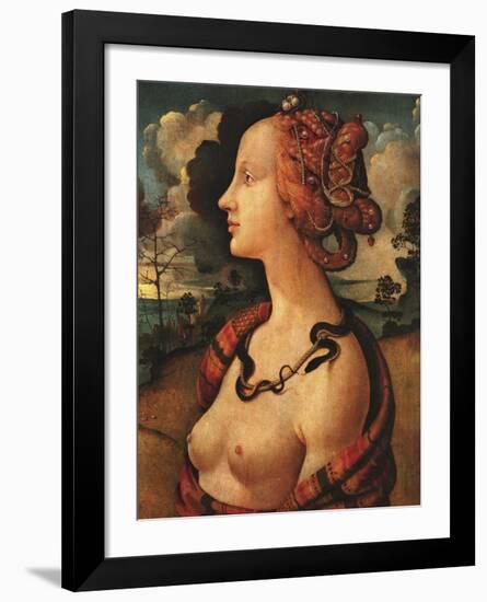 Portrait of Simonetta Vespucci, c. 1480-Piero di Cosimo Vespucci-Framed Art Print