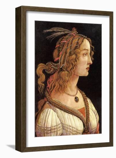 Portrait of Simonetta Vespucci-Sandro Botticelli-Framed Art Print