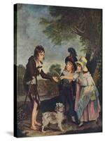 Portrait of Sir Francis Ford's Children Giving a Coin to a Beggar Boy, Exhibited 1793-Charles Wilkinson-Stretched Canvas