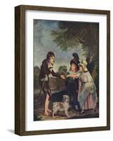 Portrait of Sir Francis Ford's Children Giving a Coin to a Beggar Boy, Exhibited 1793-Charles Wilkinson-Framed Giclee Print