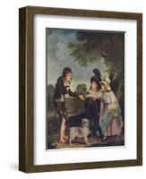 Portrait of Sir Francis Ford's Children Giving a Coin to a Beggar Boy, Exhibited 1793-Charles Wilkinson-Framed Giclee Print