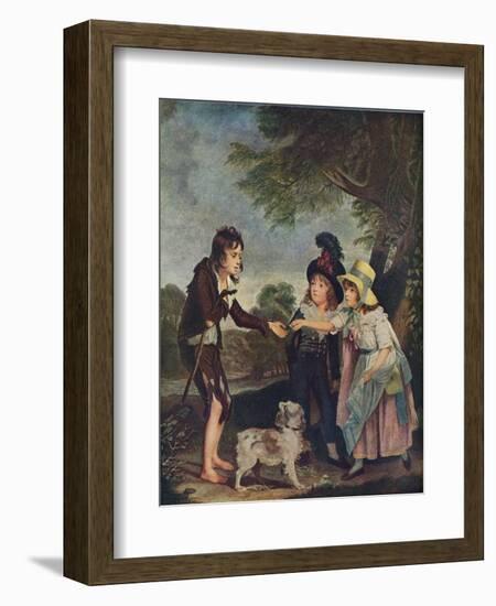 Portrait of Sir Francis Ford's Children Giving a Coin to a Beggar Boy, Exhibited 1793-Charles Wilkinson-Framed Giclee Print