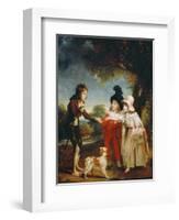 Portrait of Sir Francis Ford's Children Giving a Coin to a Beggar Boy-Sir William Beechey-Framed Giclee Print