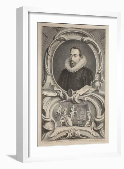 Portrait of Sir Francis Walsingham, Illustration from 'Heads of Illustrious Persons of Great…-Jacobus Houbraken-Framed Giclee Print