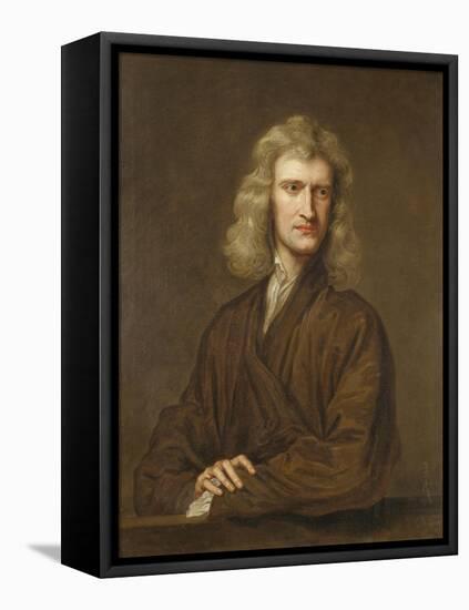 Portrait of Sir Isaac Newton, the Great Philosopher, Mathematician and Astronomer-Godfrey Kneller-Framed Stretched Canvas