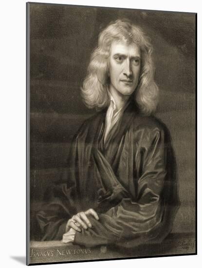 Portrait of Sir Isaac Newton-Godfrey Kneller-Mounted Giclee Print