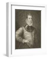 Portrait of Sir Philip Sidney (1554-1586) from 'Lodge's British Portraits', 1823-null-Framed Giclee Print