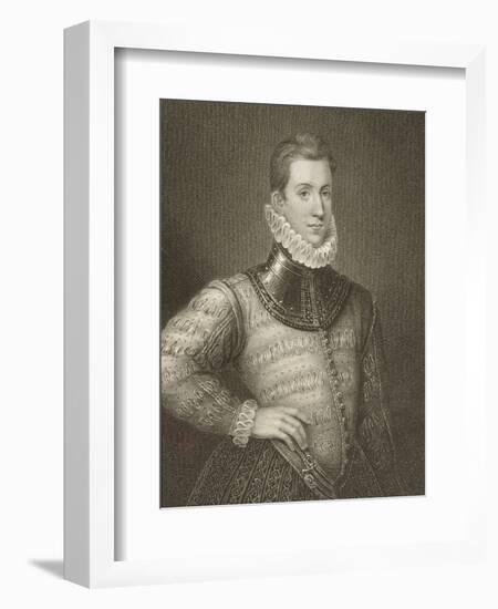 Portrait of Sir Philip Sidney (1554-1586) from 'Lodge's British Portraits', 1823-null-Framed Giclee Print