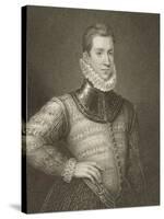 Portrait of Sir Philip Sidney (1554-1586) from 'Lodge's British Portraits', 1823-null-Stretched Canvas