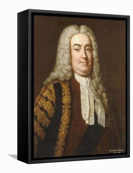 Portrait of Sir Robert Walpole, 1st Earl of Orford (1676-1745)-Jean Baptiste Van Loo-Framed Stretched Canvas