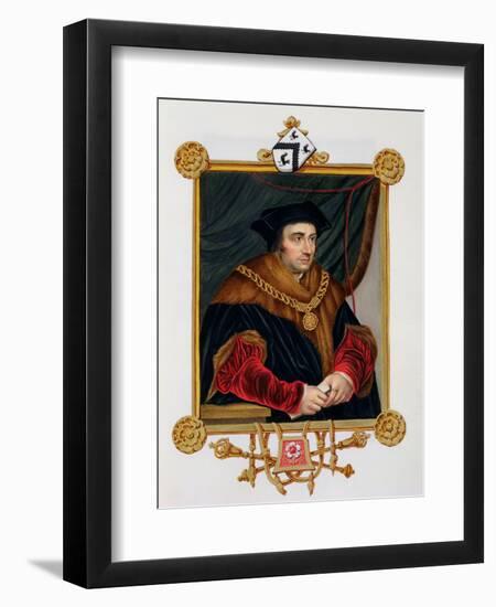 Portrait of Sir Thomas More (1478-1535) from "Memoirs of the Court of Queen Elizabeth"-Sarah Countess Of Essex-Framed Giclee Print