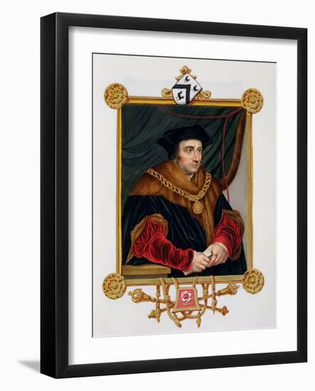 Portrait of Sir Thomas More (1478-1535) from "Memoirs of the Court of Queen Elizabeth"-Sarah Countess Of Essex-Framed Giclee Print